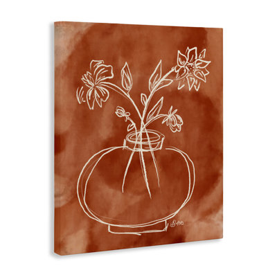 Toile Ember Tone Minimal Flowers, design par Beki Marquardt