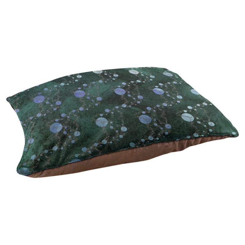 Coussin de concepteur de planète stars Byrge, L 29,5 po x l 19,5 po, Vert foncé