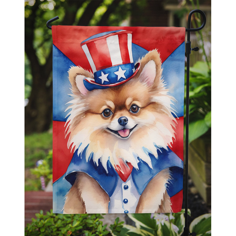 Drapeau patriotique du jardin américain, Loulou de Poméranie brun