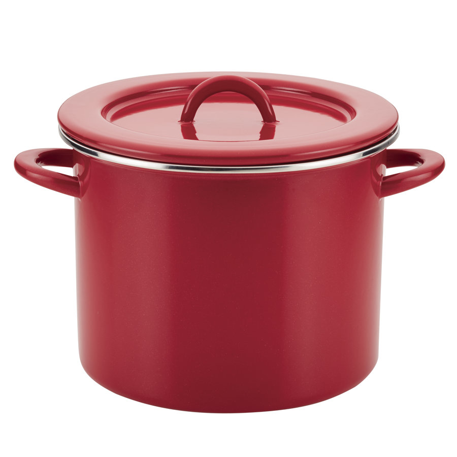 Rachael Ray Create Delicious Large Enamel on Steel Induction Stockpot, 12 Quart