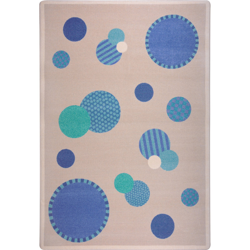 Tapis bleu à pois pour enfants Joy Carpets Playful Patterns, 3 pi 10 po x 5 pi 4 po