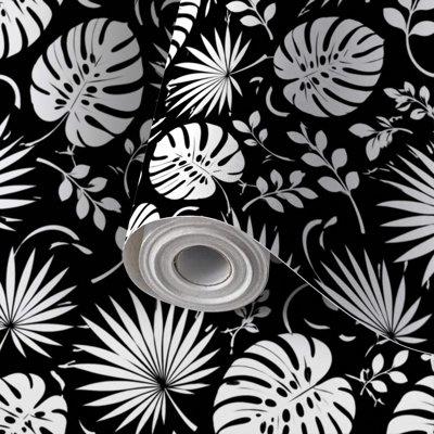 Papier peint tropical avec feuilles adhésives tropicales adhésives et amovibles 24 po x 118 po (60 x 300 cm)