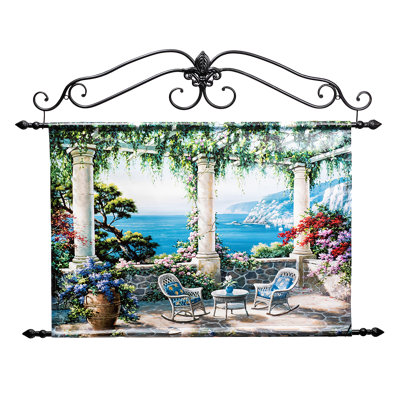 Mediterranean Terrace 4 Piece Painting on Canvas