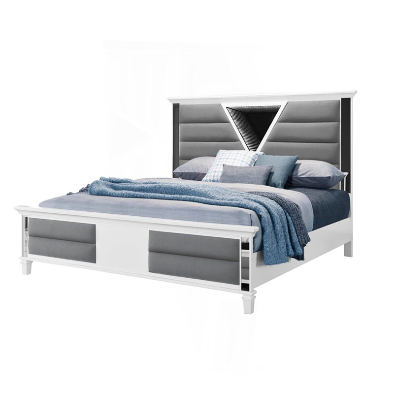 White Bed With Led, Full