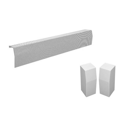 Ensemble de housse de plinthe chauffante en acier galvanisé résistant à la rouille Baseboarders Premium Series - Blanc | Housse de chauffage et embouts inclus