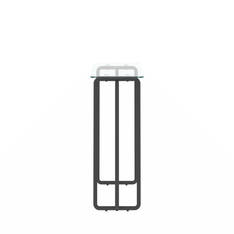 Console Table Single Layer Tempered Glass Rectangular Porch Table Leg Double Tempered Glass Tea Table, Transparent