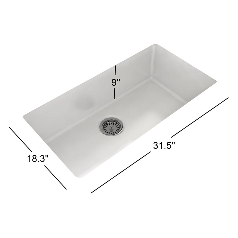 Yorkshire 31.5" Single Bowl Fireclay Undermount Kitchen Sink