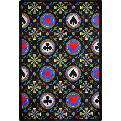 Gaming and Entertainment Stacked Deck Area Rug