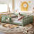 Full Size Kids Floor Bed With Fence And Built-In Bookshelf,Full Size Montessori Floor Bed With Slats And Safety Guardrail,Easy Assemble Montessori Beds For Kids,Green-26003287