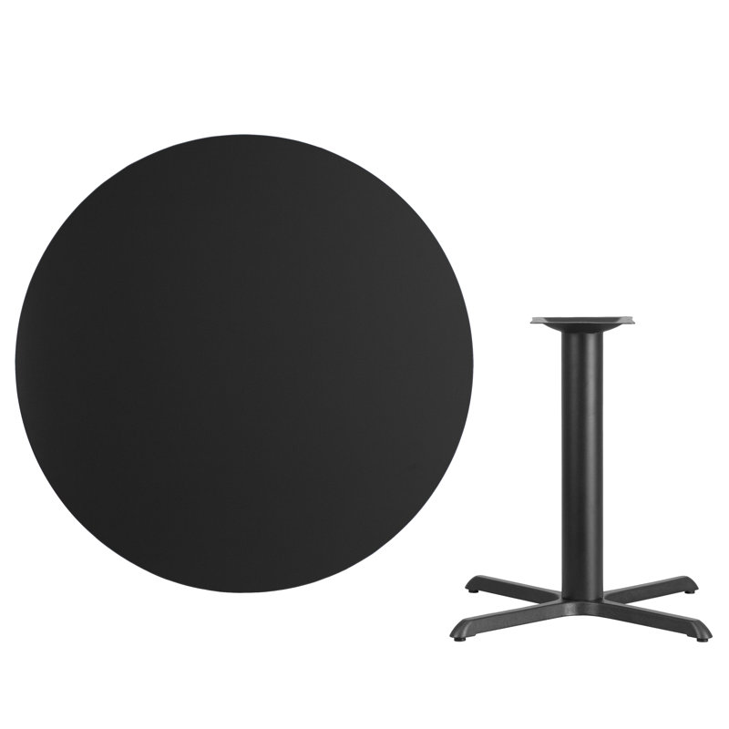 Plateau de table rond en stratifié Carrus, H 31,13 po x l 42 po x P 42 po, Noir