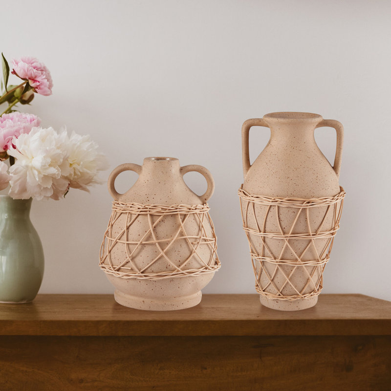 Elements 2 Piece Stoneware Table Vase Set