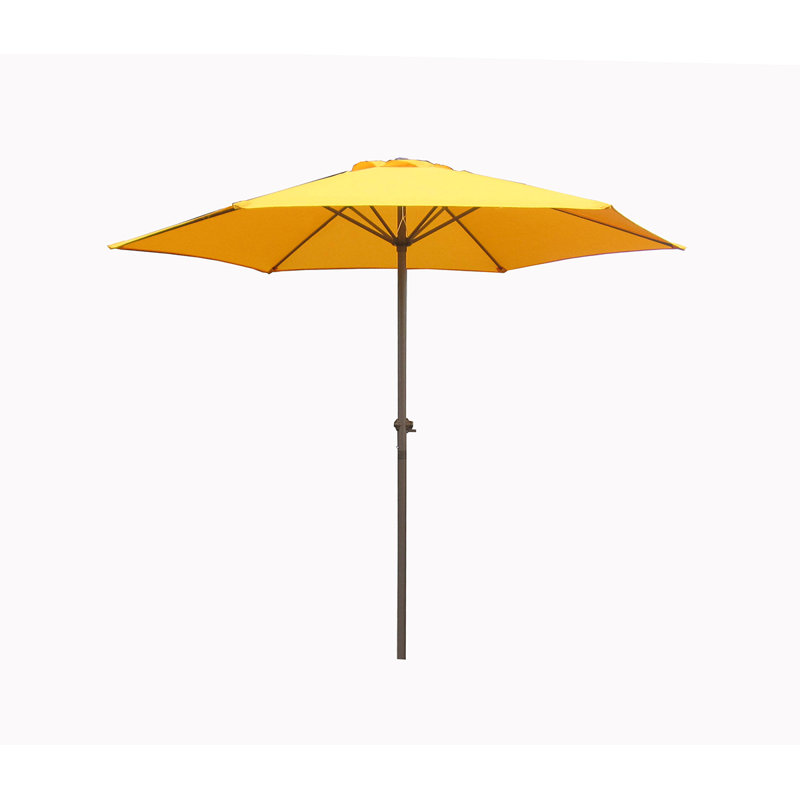 Parasol de marché pour l'extérieur avec manivelle, Jaune