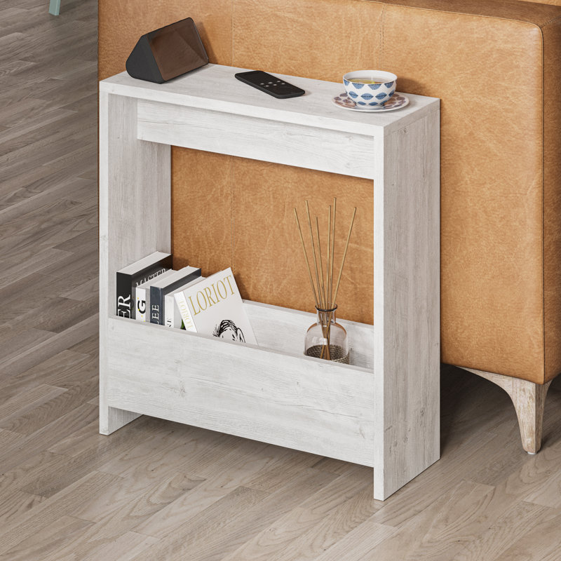 Beeler Frame End Table with Storage, Antique White