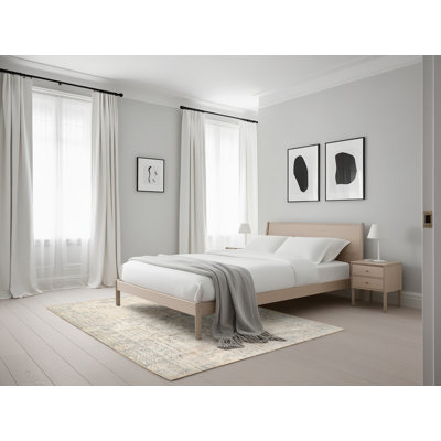 Tapis gris/crème traditionnel Parlier