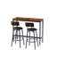 Ensemble de table et tabourets de bar brun rustique, recouverts de cuir et de similicuir, avec dossier, idéal pour les petits espaces. Solution peu encombrante pour les petits espaces. Convient aux espaces de divertissement compacts.