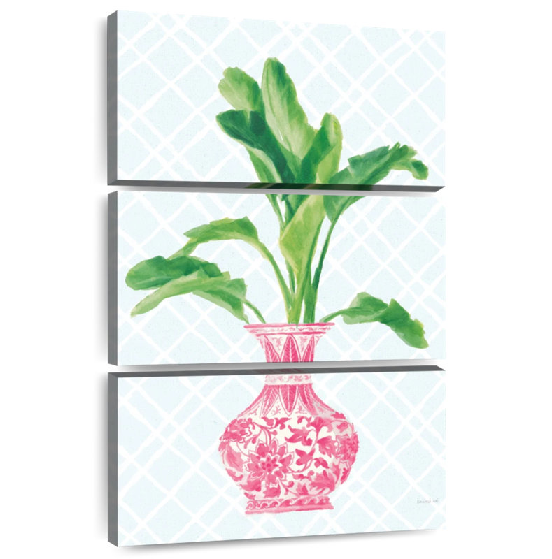 Harnek Palm Chinoiserie I - rose, H 32 po x l 20 po