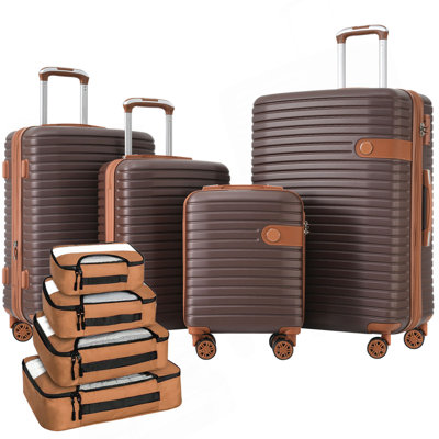 4 Piece ABS Hard Shell Expandable Luggage Set with 4 Packing Cubes, TSA Lock & Spinner Wheels (16/20/24/28)