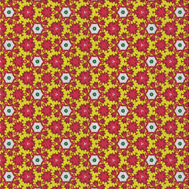 Tapis orange / jaune Power Loom, Carré 3 pi