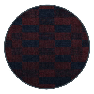 Machine Washable Checkered Gray Area Rug
