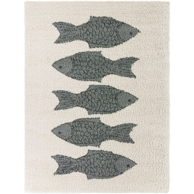 Seabrook Blue Kids Fish Area Rug