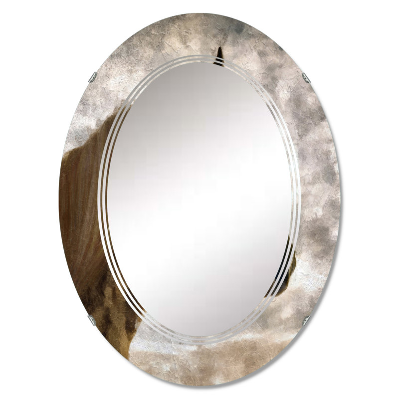 Portrait de cheval - miroir mural traditionnel ovale, 30 po x 20 po