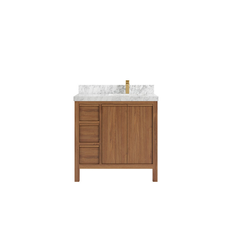 Teck Elizabeth 36 po X P 22 po De salle de bain Empira quartz, Marbre de Carrare