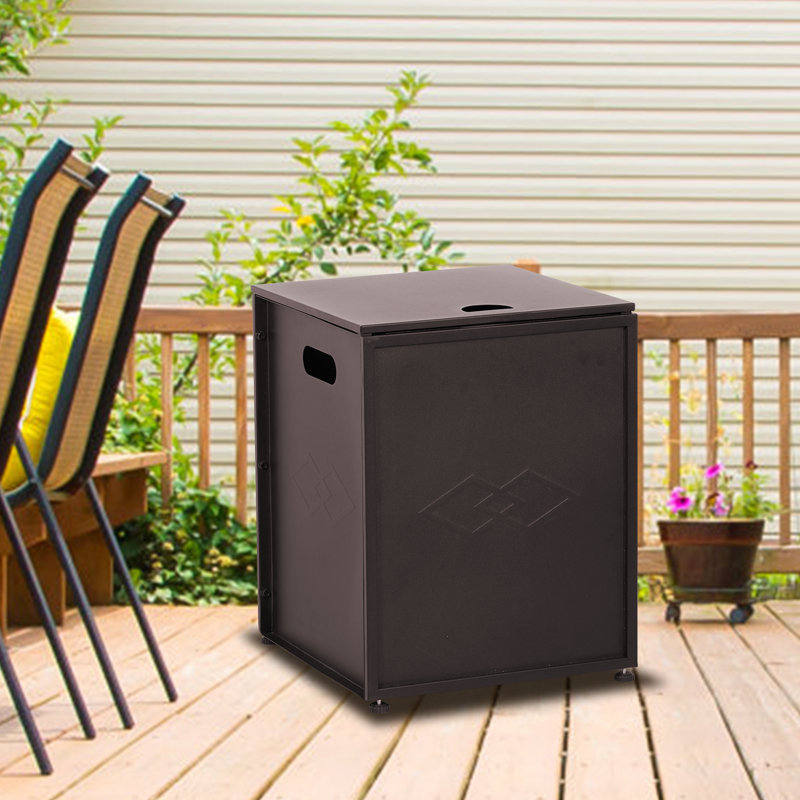 Table d'appoint avec réservoir de propane pour foyers d'extérieur au gaz - table d'appoint avec réservoir de propane de 20 lb pour foyer d'extérieur, barbecue au gaz, plaque chauffante et poêles au propane
