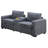 Modern Style 2Pc Sofa Set Back Cushion Plastic Legs Cup Holders Charging Port Corduroy Upholstered-1930984824