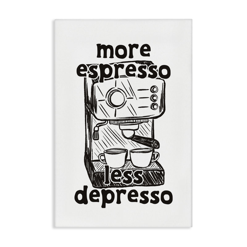 «More Espresso Less Depresso Canvas», conception par JJ Design House LLC, H 24 po x l 16 po