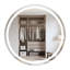 Miroir rond 24 po à DEL avec éclairage de salle de bain, miroir de meuble-lavabo rétroéclairé mural pour salle de bain avec 3000K / 4000K / 6000K réglable, anti-buée, bouton tactile intelligent, miroir de maquillage illuminé à intensité variable