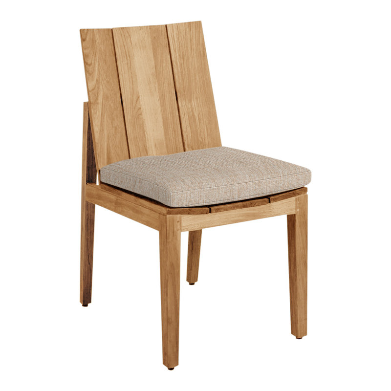 Chaise d'appoint d'extérieur en teck Ashland, Pas de soudure, Teck naturel, Toile sable