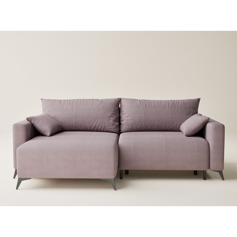3 Seater Reclining Corner Sofa , Left Hand Facing, Velvet - Purple