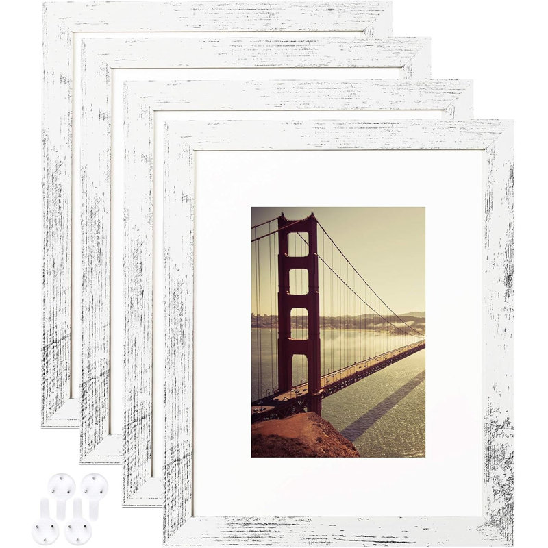 8x10 White Picture Frame Set Of 4