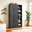 Armoire de cuisine blanche de 63 po de hauteur, armoire de rangement avec 4 portes et armoire de cuisine autoportante-107227323