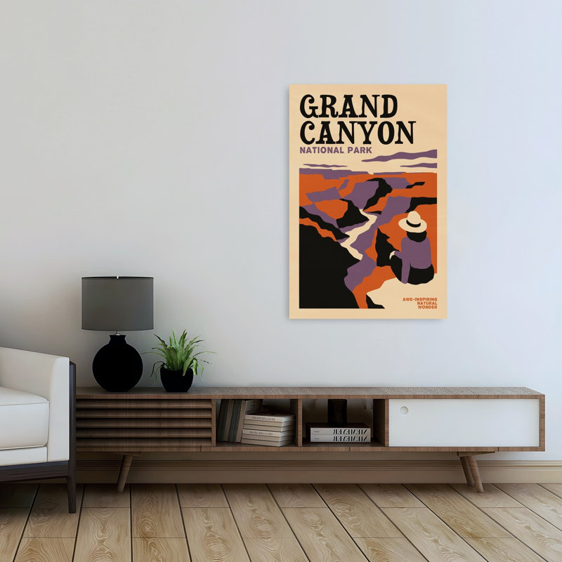 Grand Canyon Vista, paysage contemporain abstrait, impression d'art mural montagne, H 60 po x l 40 po