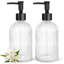 Ensemble de 2 distributeurs de savon en verre avec pompe, distributeurs de savon rechargeables 13,5 oz avec rayures verticales pour le lavage à la main et le lavage de la vaisselle, distributeur de savon de salle de bain élégant pour liquide vaisselle, lotion-1934948671