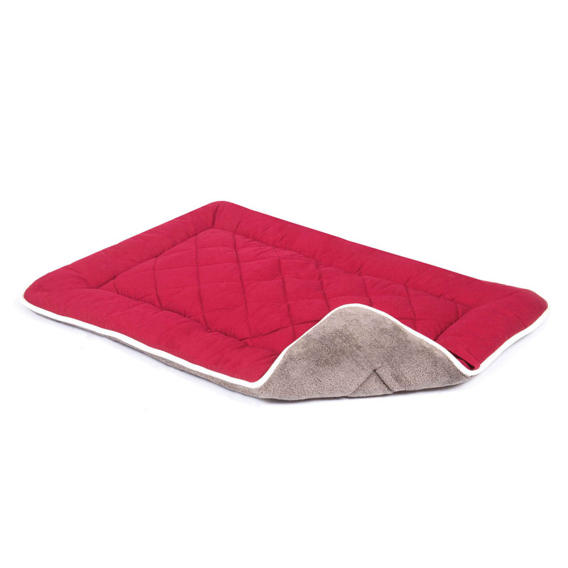 Berry Red Cotton Canvas Pet Bed with Nano Protection, X-Small
