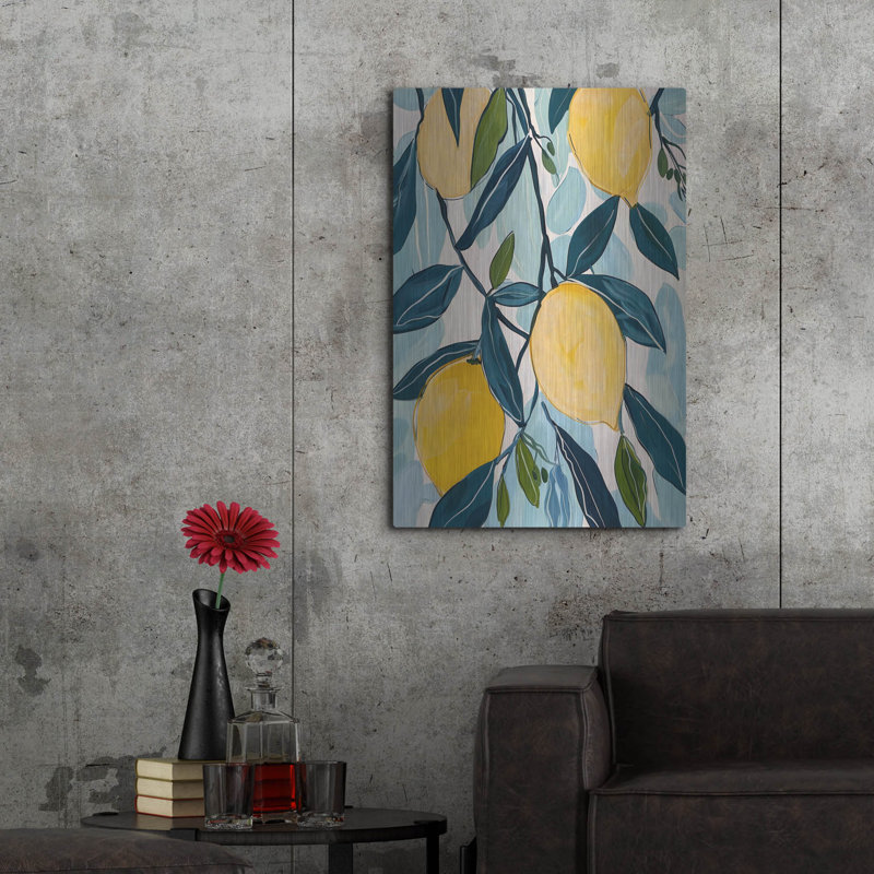 «Lemon Tree» par Andreas Magnusson, art mural en métal, 24 po x 36 po
