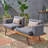 Outdoor Acacia Wood 2 Seater Sofa With Metal Legs For Garden Patio