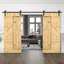 Porte de grange en bois à panneaux avec trousse de quincaillerie d'installation-84945898-84945900
