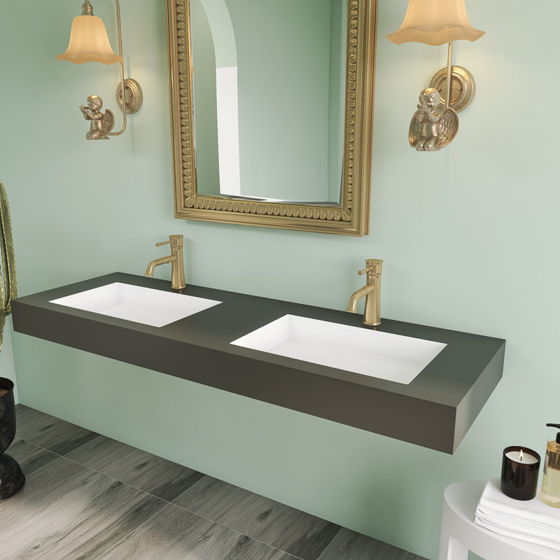 59" X 19" Solid Surface Rectangular Bathroom Sink 