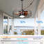 24" Outdoor Water-Proof Ceiling Fan w/ Dimmable LED Light Kit, Plug-In Quiet DC Motor 6 Speed Remote Control and APP Control