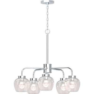 Aydren 5-Light Indoor Polished Nickel Classic/Traditional Chandelier with Clear Glass Shades