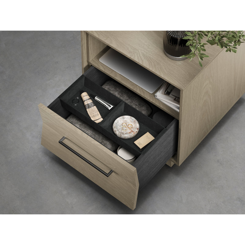 Kava 9681 - 20" Nightstand - Natural Walnut, Washed Oak