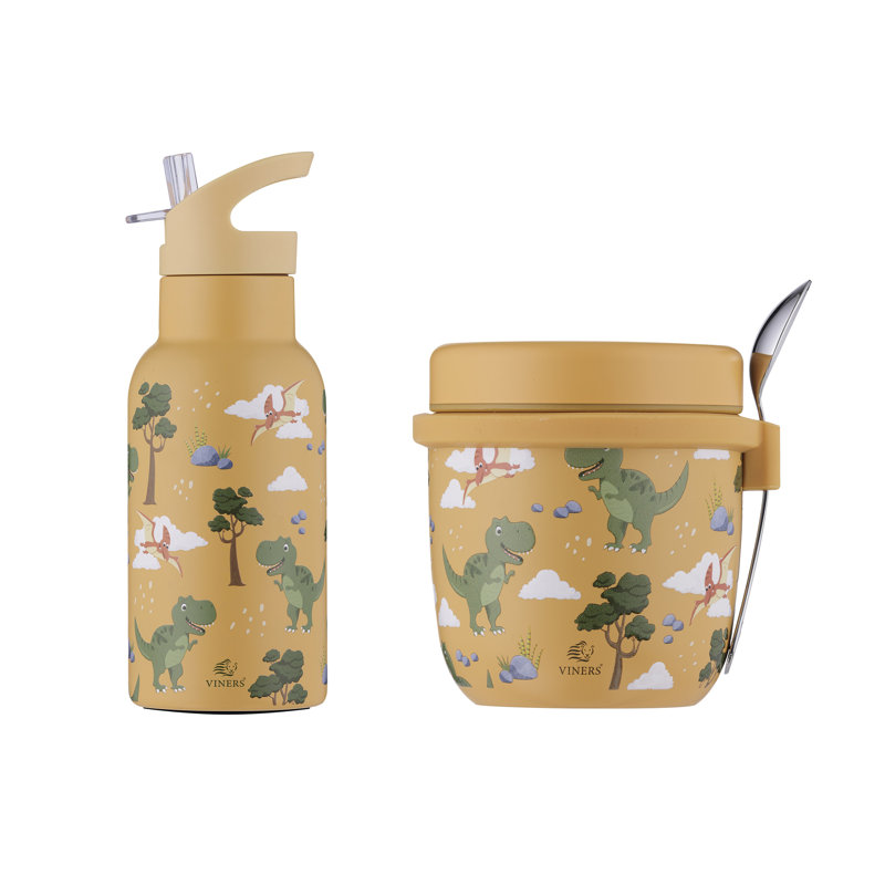 Viners Dinosaur Food Flask and Water Bottle Set