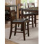 Ensemble de chaises en bois à hauteur de comptoir de 2 pièces de style classique rembourrées en similicuir