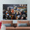 Impression sur toile Elegant Monkey Senators: décoration murale en verre trempé, toiles 1P GoldFramed