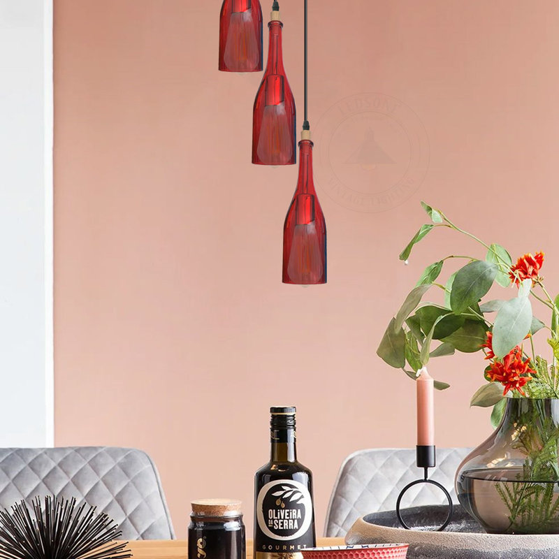 Carlee 3 - Light Cluster Pendant, Red
