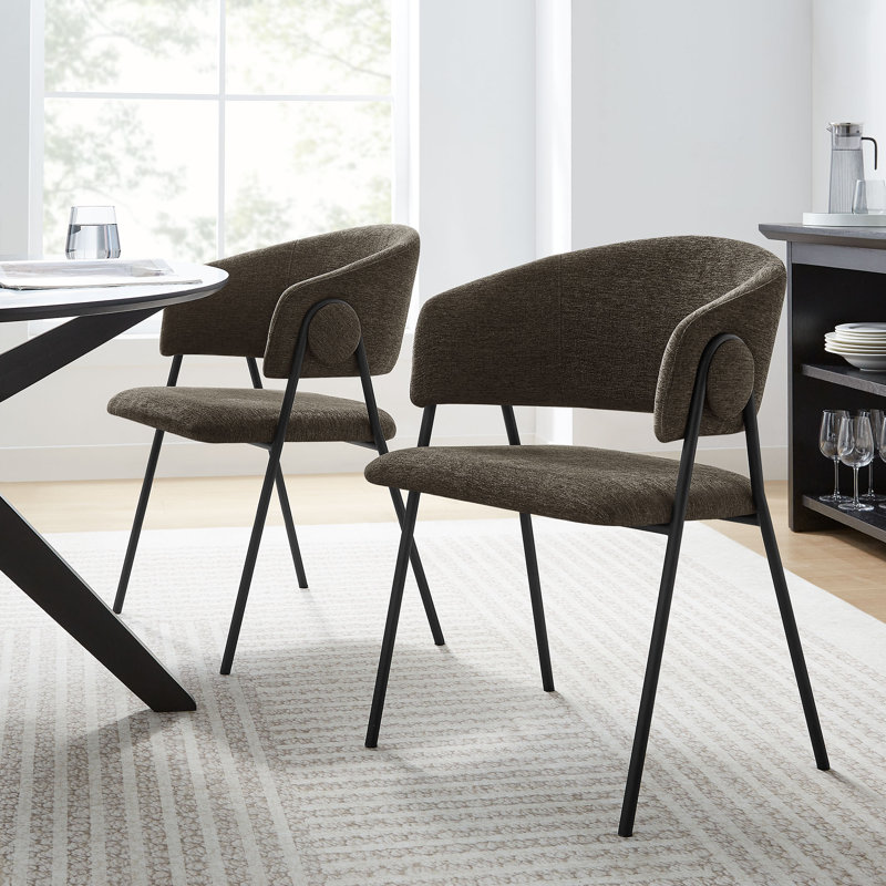 Ensemble de 2 chaises de salle à manger Nella, H 122 cm x l 81 cm, Noir, noir, noir, noir