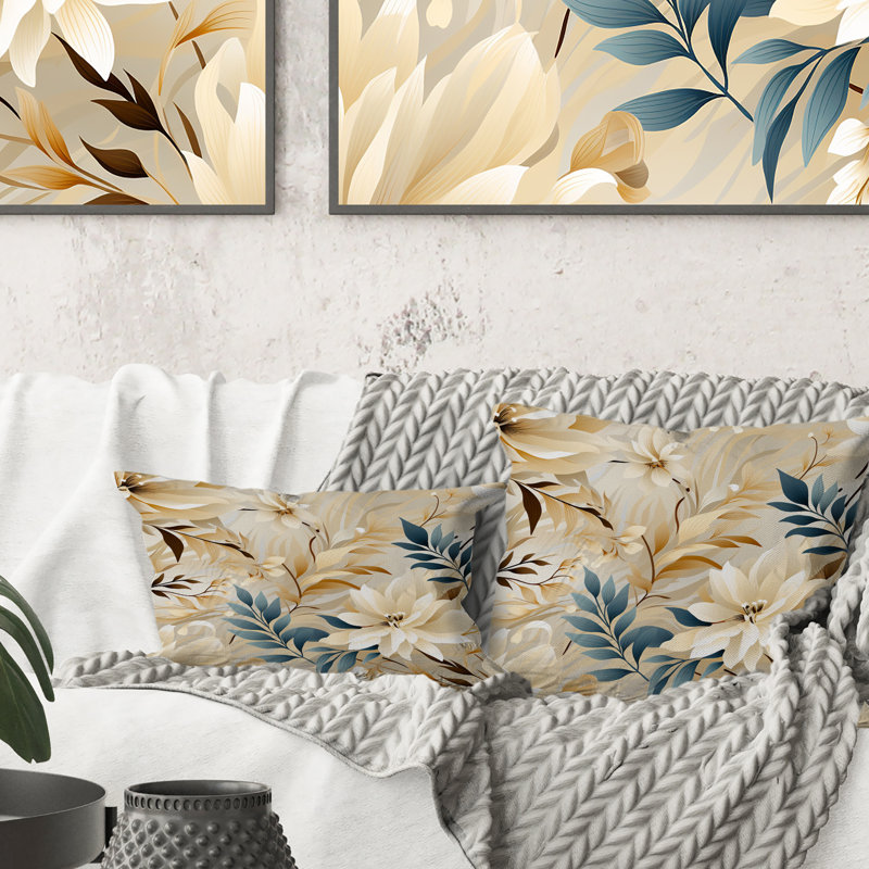 Driftwood Dreams Tropical Motif III - Coussin décoratif imprimé tropical, H 16 po x l 16 po